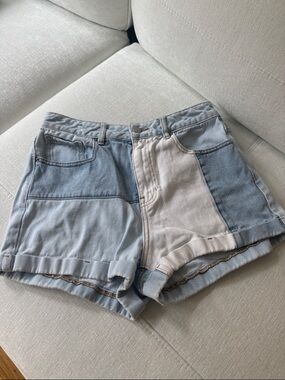 PacSun Two-Tone Patchwork Denim Shorts